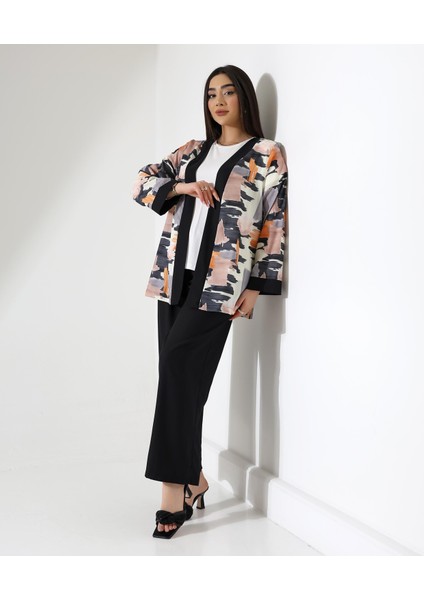Renkli Desenli Kimono 3'lü Takım - Şıklık ve Rahatlığın Bir Arada Olduğu Kombin fırsatları
