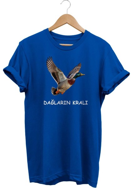 Dağların Kralı Ördek Baskılı %100 Pamuk T-Shirt Basic Kalıp Tişört