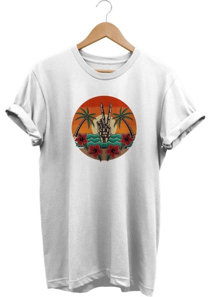 Palmiye Baskılı T-Shirt