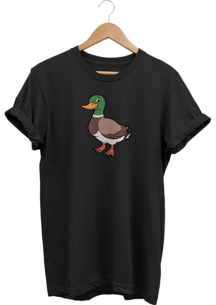 Yeşil Başlı Ördek Baskılı T-Shirt