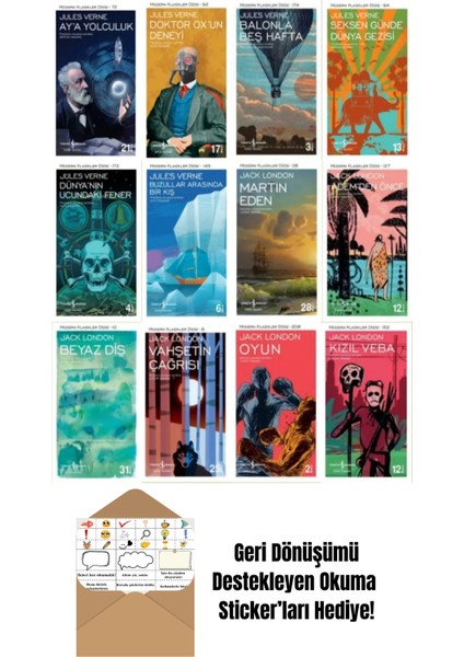 Modern Klasikler Dizisi Jules Verne&jack London + Okuma Sticker'ları