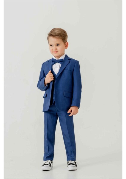 Mini Gentleman Erkek Çocuk Takım Elbise - 5 Parça (Ceket, Yelek, Gömlek, Pantolon, Papyon) fırsatları