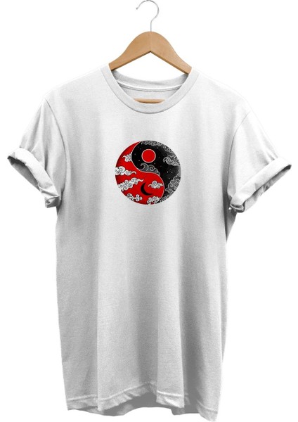 Yin Yang Baskılı T-Shirt