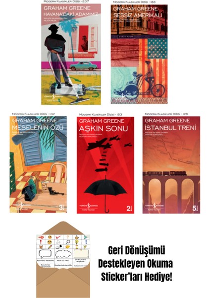 Graham Greene 5 Kitap Set + Okuma Sticker'ları