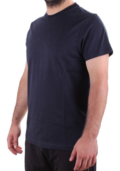 2300 Lacivert Günlük Pamuklu Basıc Bisiklet Yaka Erkek Tişört modelleri