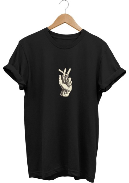 El Desenli Baskılı T-Shirt