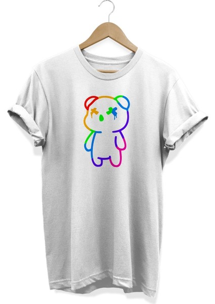 Neon Ayıcık Baskılı T-Shirt