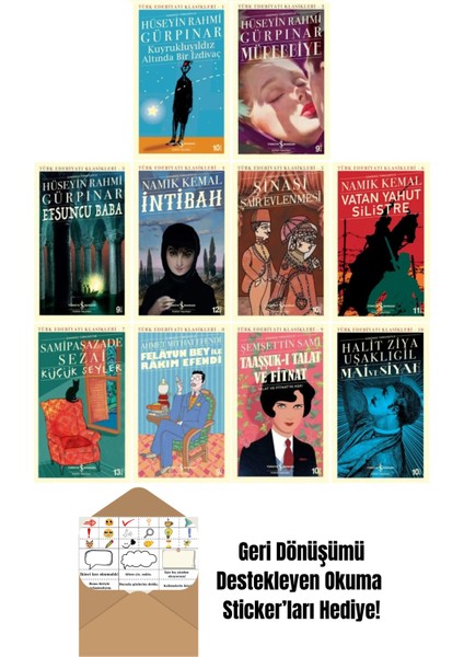 Iş Bankası Türk Klasikleri Serisi 1-2-3-4-5-6-7-8-9-10 + Okuma Sticker'ları
