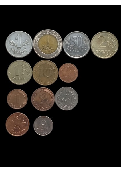 12 Adet Yabancı Madenî Para. Eski Koleksiyon Madeni Para. Antika Para. 65