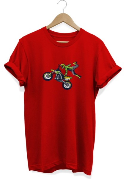Motocross Baskılı T-Shirt