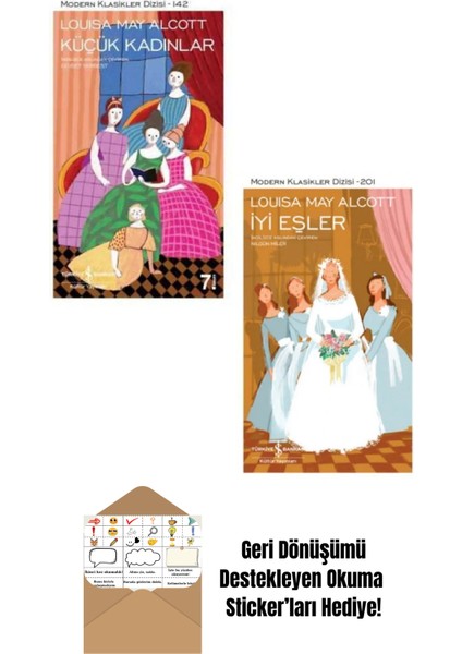 Louisa May Alcott 2 Kitap Set + Okuma Sticker'ları