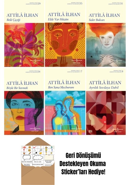 Attila Ilhan 6 Kitap Şiir Seti + Okuma Sticker'ları