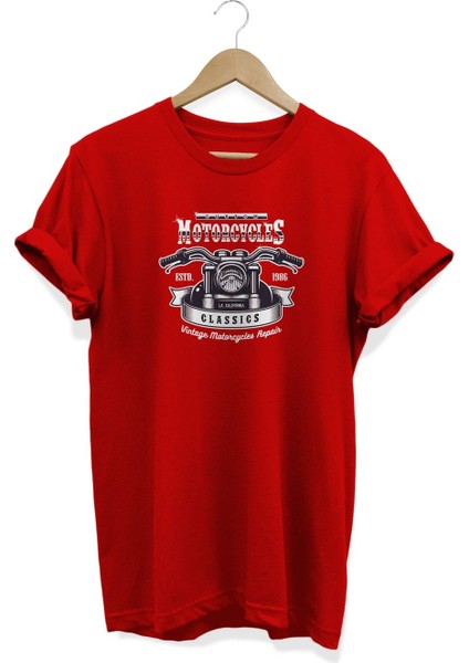 Motor Cycles Baskılı T-Shirt