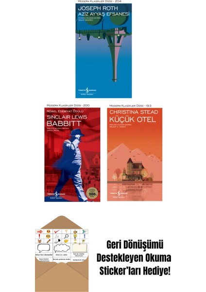Aziz Ayyaş Efsanesi+Babbitt+Küçük Otel + Okuma Sticker'ları