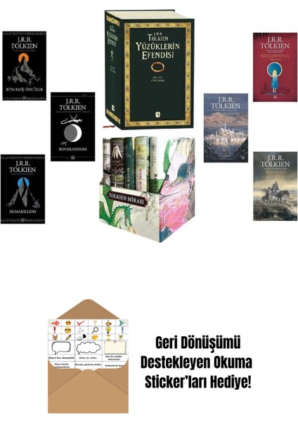 Tolkien Ortadünya Yüzüklerin Efendisi 12 Kitap Set + Okuma Sticker'ları