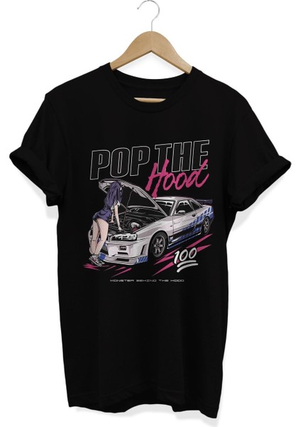 Pop The Hood Baskılı T-Shirt