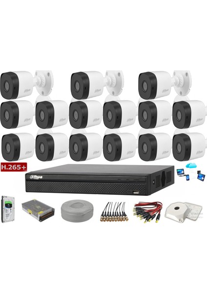 15 Kameralı 2 Mp Ahd Güvenlik Kamera Sistemi