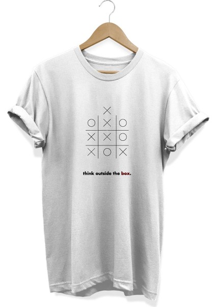 Think Outside The Box Baskılı T-Shirt