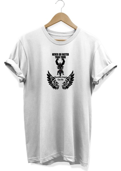 Never Go Faster Baskılı T-Shirt