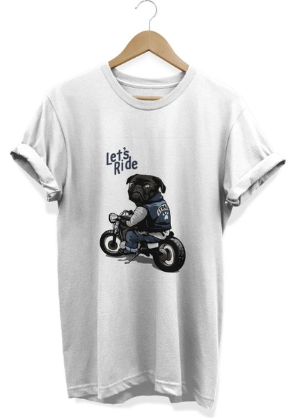Let's Ride Baskılı T-Shirt