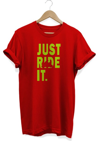 Just Ride It Baskılı T-Shirt