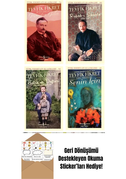 Tevfik Fikret Bütün Şiirleri + Toplu Hikayeler 4 Kitap + Okuma Sticker'ları