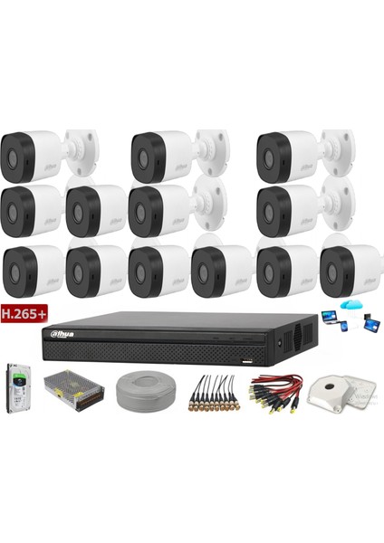 13 Kameralı 2 Mp Ahd Güvenlik Kamera Sistemi