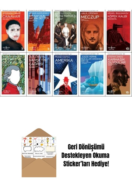 Iş Bankası Modern Klasikler Dizisi 10 Kitap Set + Okuma Sticker'ları