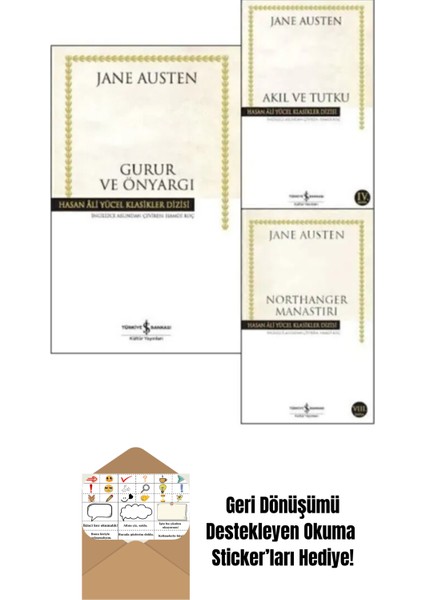 Jane Austen 3 Kitap Set + Okuma Sticker'ları