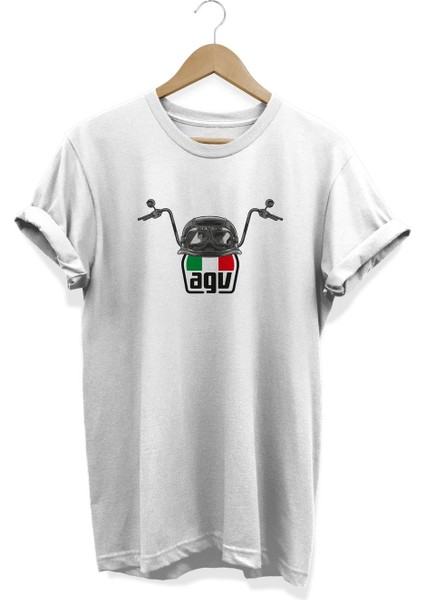 Agv Kask Baskılı T-Shirt