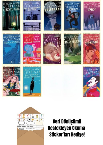 Hüseyin Rahmi Gürpınar 13 Kitap Set + Okuma Sticker'ları