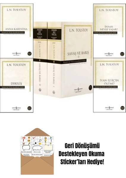 Tolstoy 5 Kitap Set + Okuma Sticker'ları