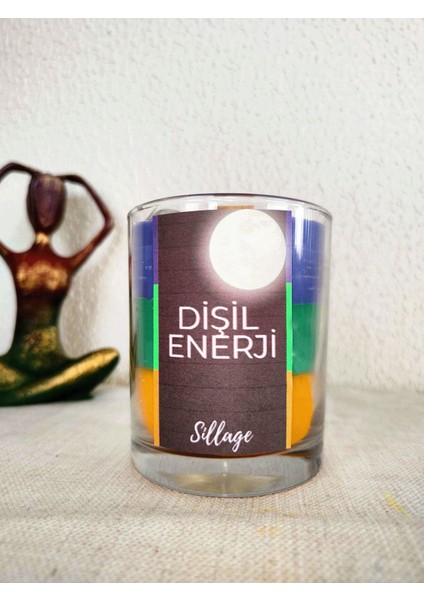 Dişil Enerji Vegan Mum Ay Taşı ve Dişil Enerji Kokuları ile Doğal Soya Mum Meditasyon Mumu