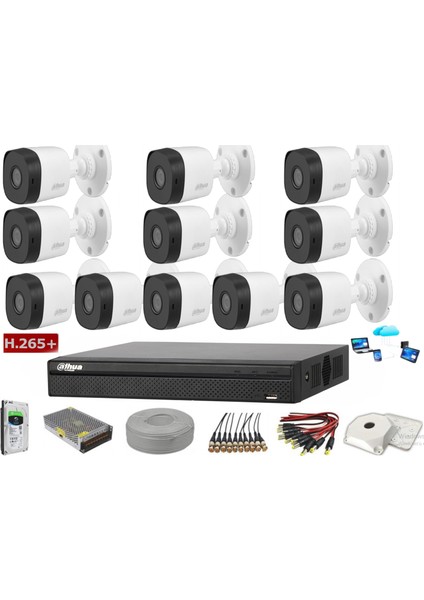 11 Kameralı 2 Mp Ahd Güvenlik Kamera Sistemi