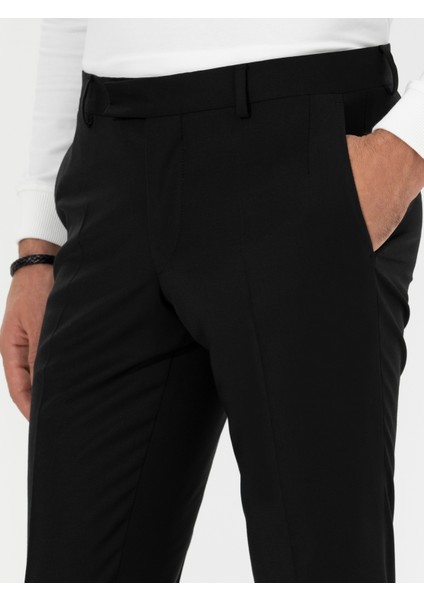 Erkek Siyah Slim Fit Kumaş Pantolon 50259101-VR046