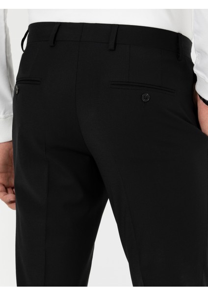 Erkek Siyah Slim Fit Kumaş Pantolon 50259101-VR046