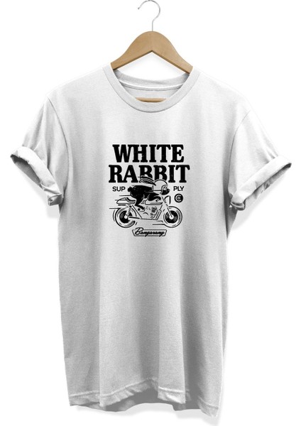 White Rabbit Baskılı T-Shirt