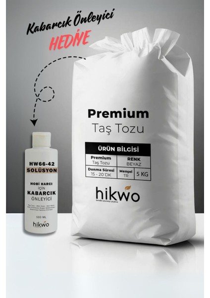 Premium Taş Tozu - Hobi Harcı - Taş Tozu 5 kg Beyaz