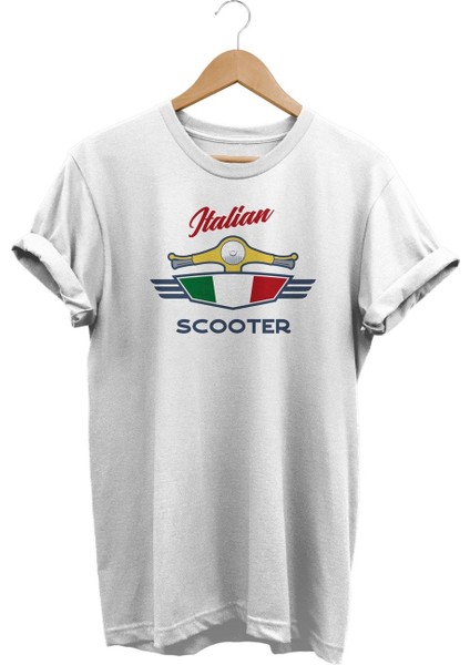 Italian Scooter Baskılı T-Shirt