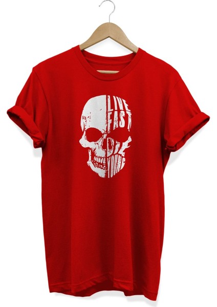 Live Fast Baskılı T-Shirt