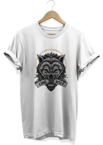 Lone Wolf Baskılı T-Shirt