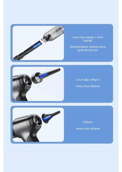 LT-107C Mini Çok Fonksiyonlu Üflemeli Şarjlı Araç Süpürgesi El Süpürgesi indirimleri