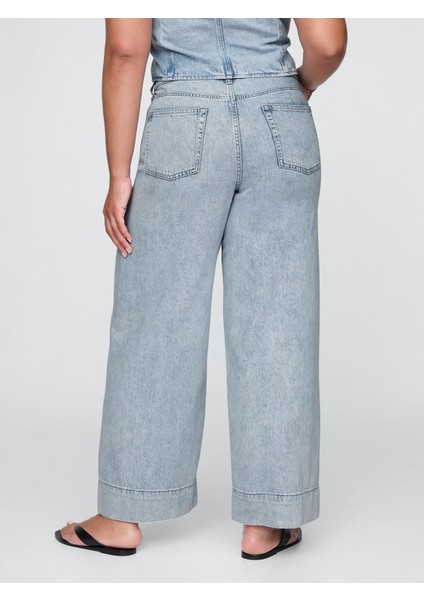 Kadın Mavi Mid Rise Ultrasoft Baggy Jean Pantolon modelleri