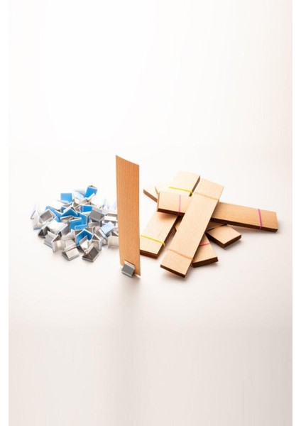 Ahşap Mum Fitili + Yapışkanlı Sehpa - 50 Adet ( 30MM x 150MM x 0,5mm )