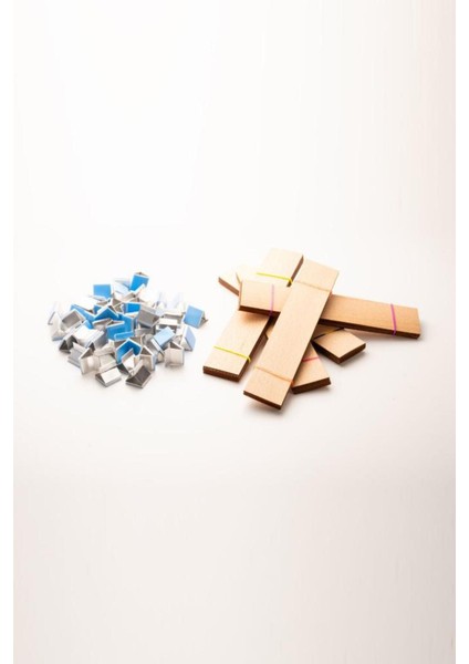 Ahşap Mum Fitili + Yapışkanlı Sehpa - 50 Adet ( 30MM x 150MM x 0,5mm ) fiyatları