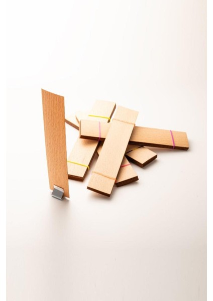 Ahşap Mum Fitili + Yapışkanlı Sehpa - 50 Adet ( 30MM x 150MM x 0,5mm ) modelleri