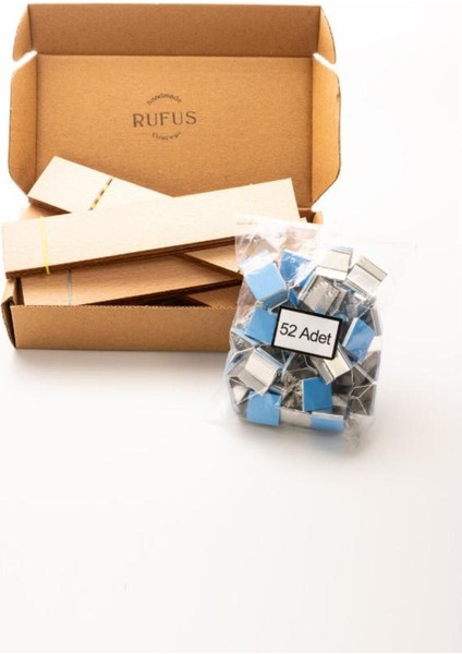 Ahşap Mum Fitili + Yapışkanlı Sehpa - 50 Adet ( 30MM x 150MM x 0,5mm ) fırsatları