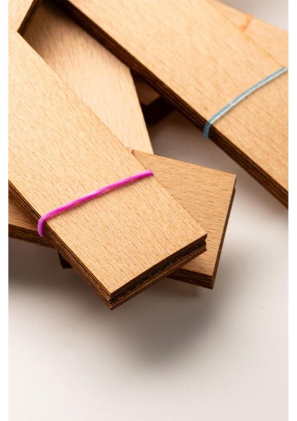 Ahşap Mum Fitili + Yapışkanlı Sehpa - 50 Adet ( 30MM x 150MM x 0,5mm )