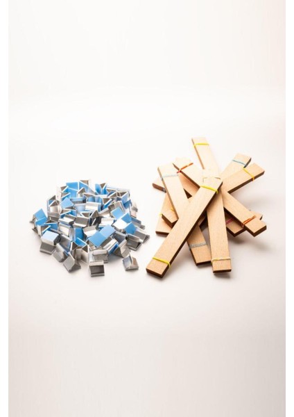 Ahşap Mum Fitili + Yapışkanlı Sehpa - 100 Adet ( 20MM x 150MM x 0,5mm ) modelleri