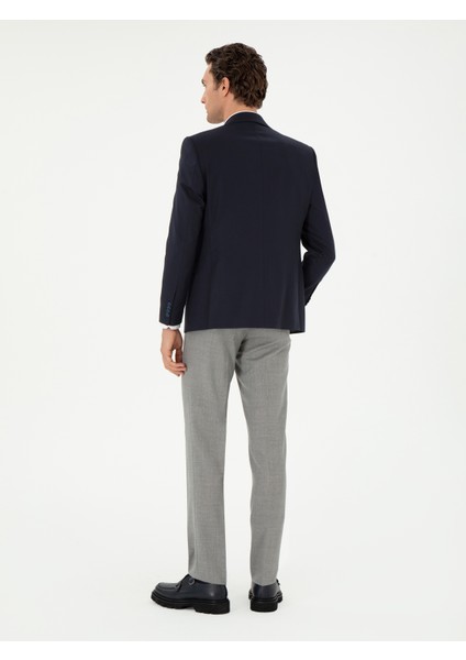 Erkek Gri Slim Fit Yün Klasik Pantolon 50305818-VR024